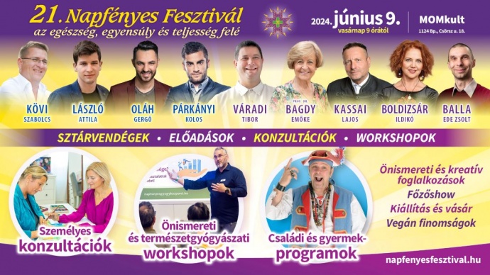 21. Napfényes Fesztivál 2024-ben a MOM-ban - Jegyek itt!