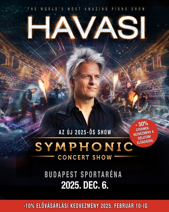 Havasi Symphonic koncert 2025-ben a Papp László Budapest Sportarénában - Jegyek itt!