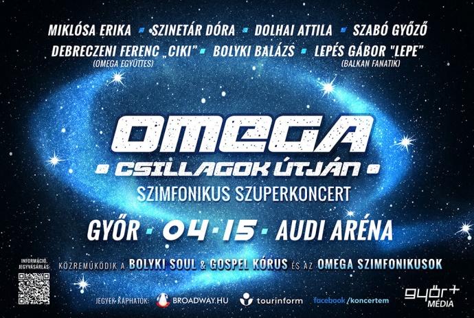 OMEGA - Csillagok útján - Szimfonikus szuperkoncert 2023-ban Győrben az Audi Arénában - Jegyek itt!