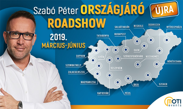 Szabó Péter Országjáró Roadshow 2019 - Turné állomások és jegyek itt!