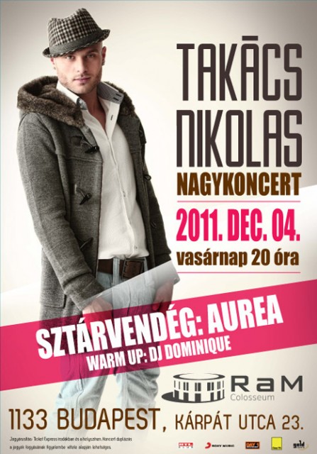 Takács Nikolas Nagykoncert a RAM Colosseumban!Jegyek itt!
