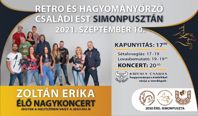 Zoltán Erika nagykoncert és retro est Érden - Jegyek itt!